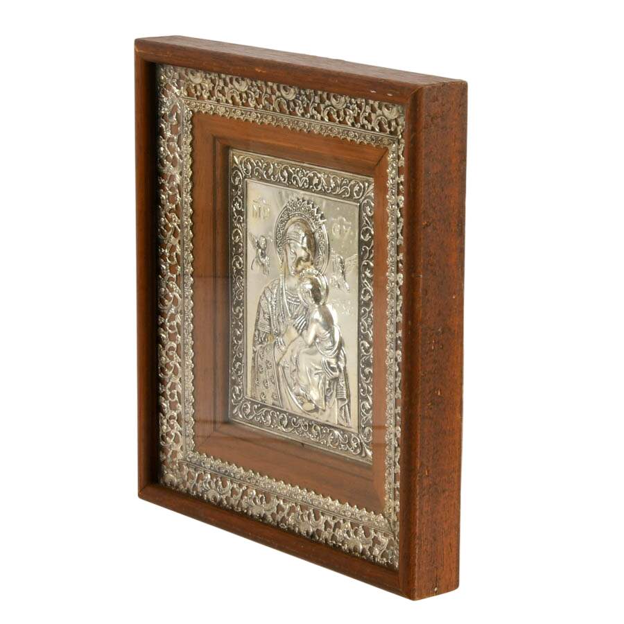 Framed Aluminum Icon Mary Perpetual Succursu with Infant Jesus-3