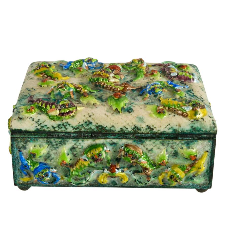 Antique Chinese Cloisonné Pair of Smoker's Companion Set-5