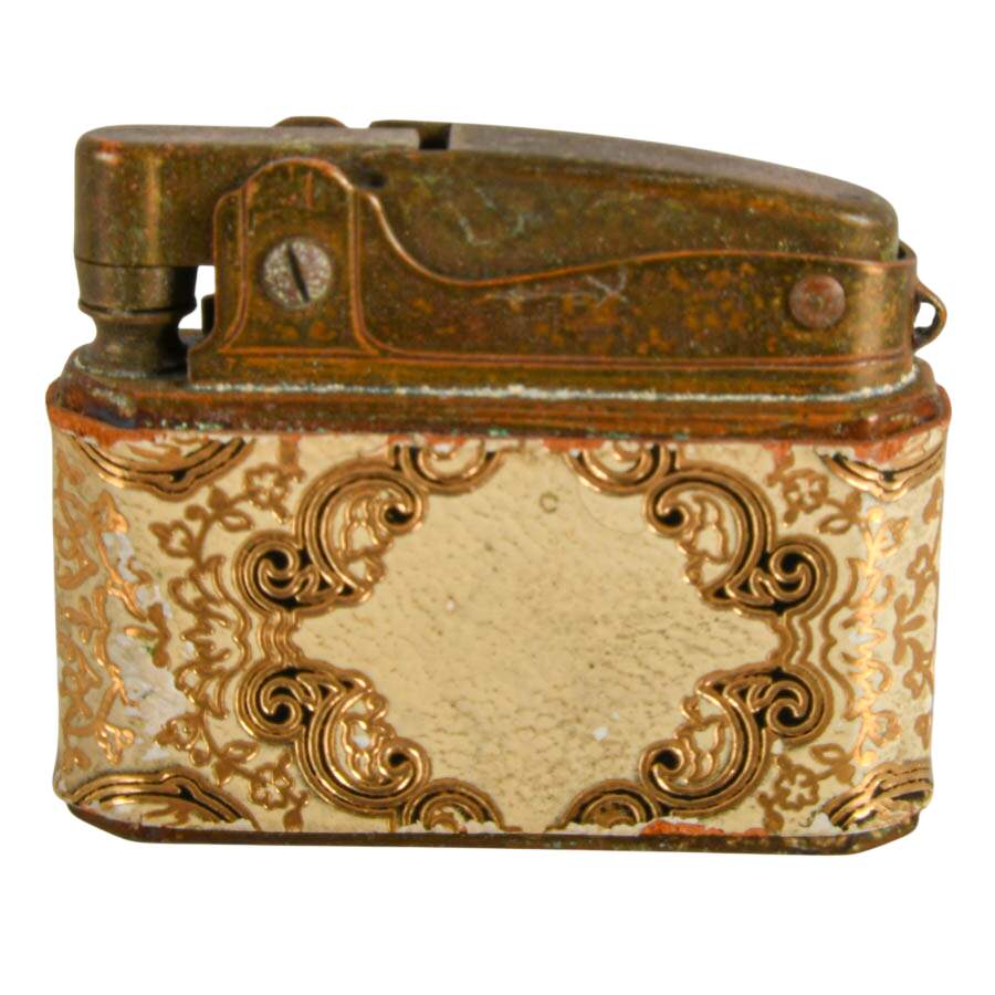 3 Mid-Century Modern Leather and Metal Lighters: Including Marhill & Evans-3
