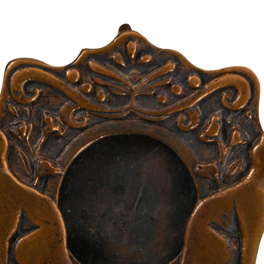 Mixed Metal Art Nouveau Style Cat Portrait Brooch-3