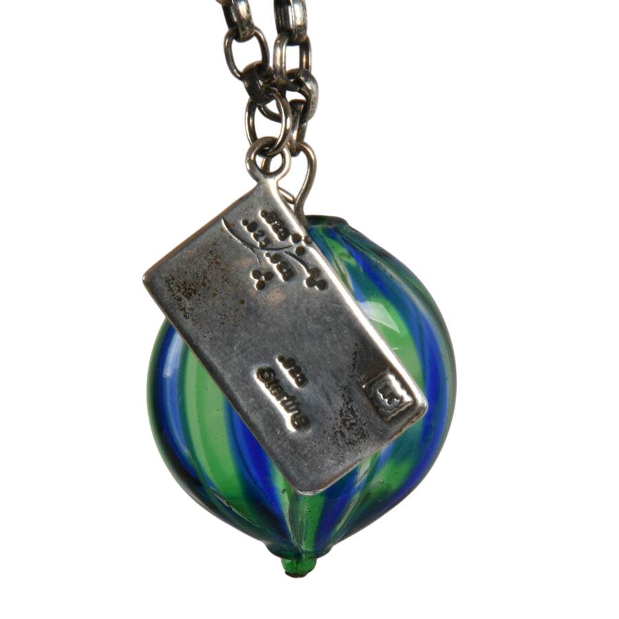 Sterling Silver "Love Letter" Italian Murano Glass Charm Bracelet-5