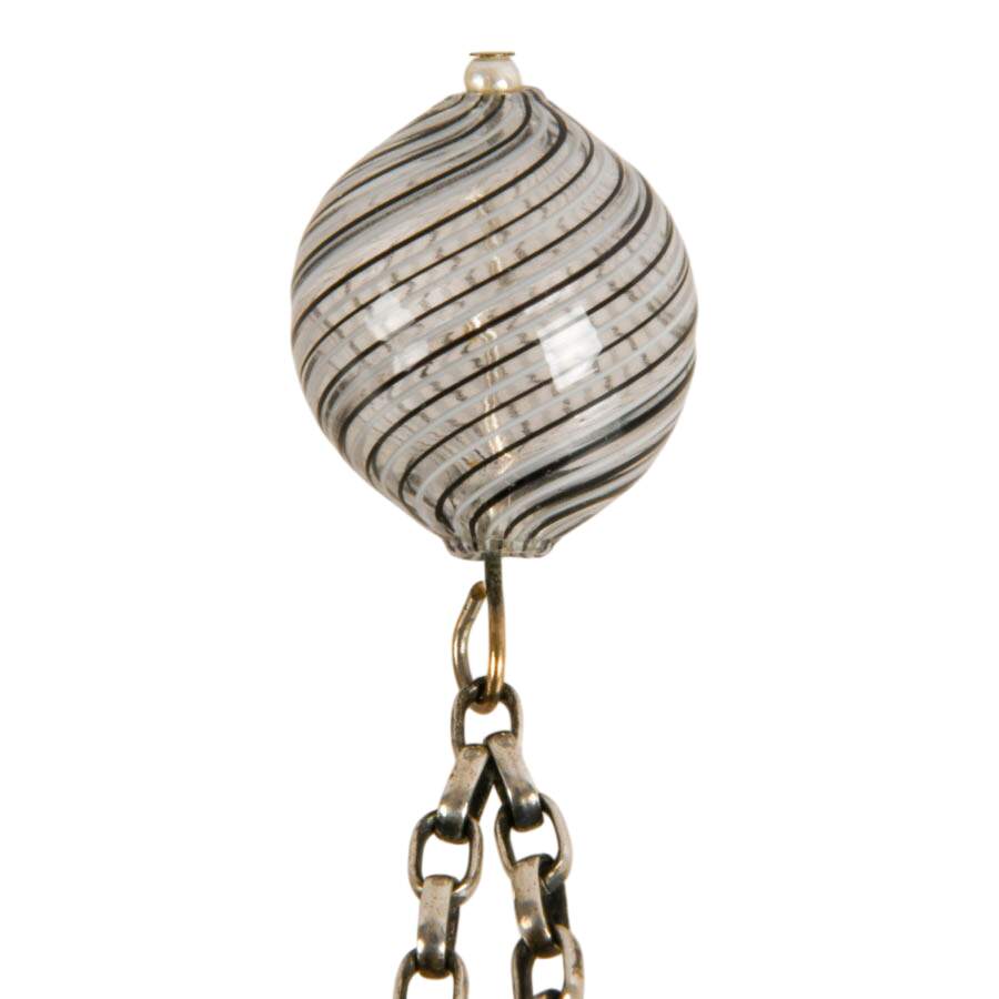 Sterling Murano Blown Glass Charm Bracelet-4