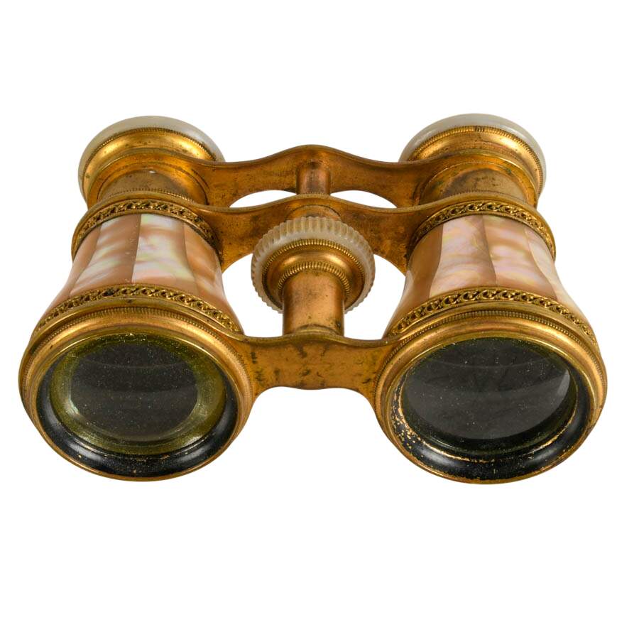 Antique M. Bertier Mother of Pearl and Brass Opera Glasses-6