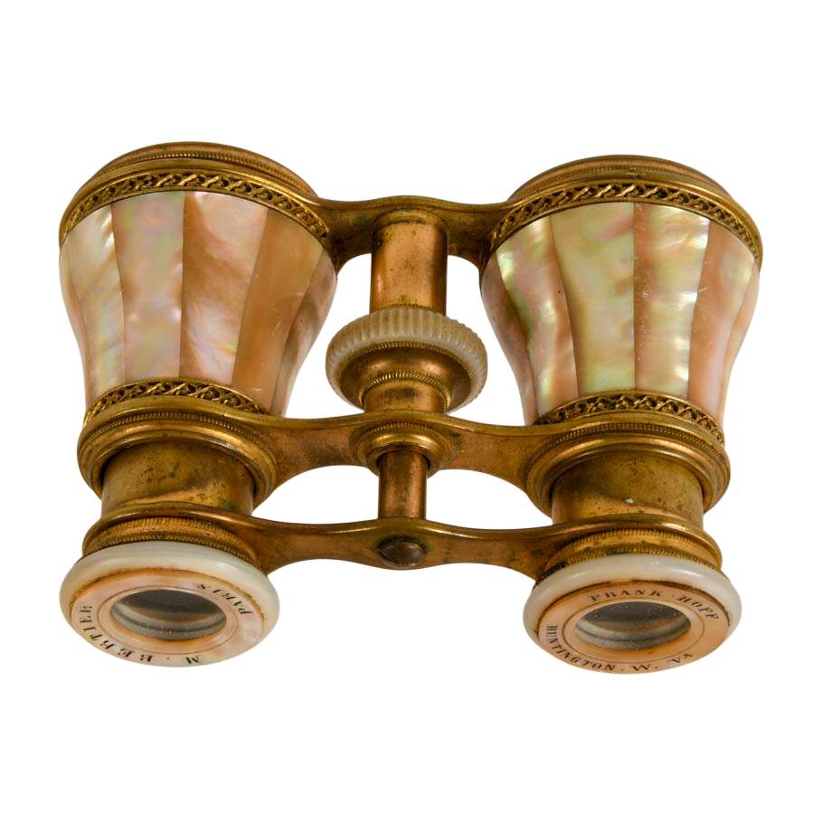Antique M. Bertier Mother of Pearl and Brass Opera Glasses-2