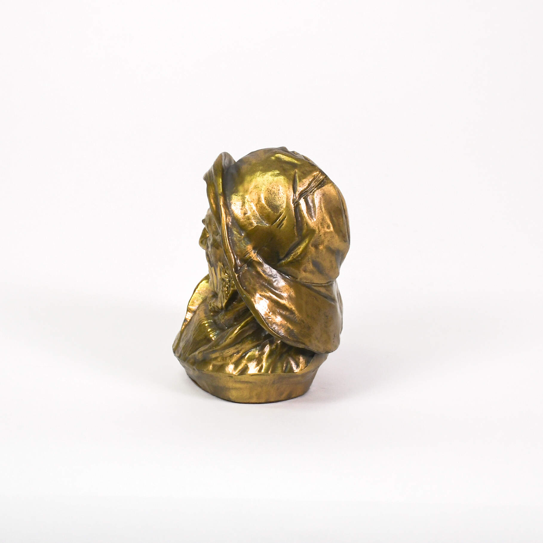 Vintage Brass Nautical Seaman P.M. Craftsman Bust-3