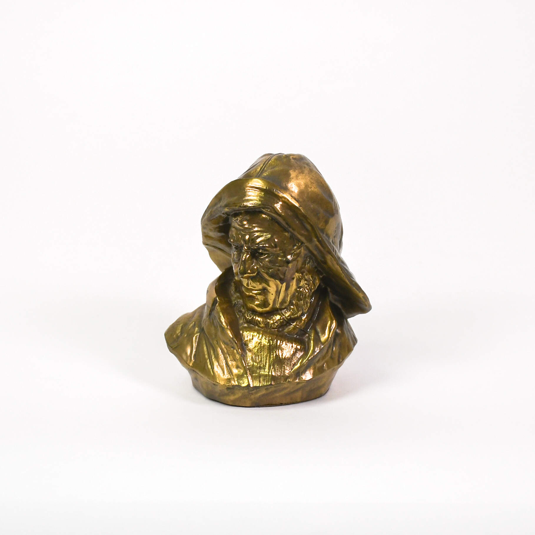 Vintage Brass Nautical Seaman P.M. Craftsman Bust-2