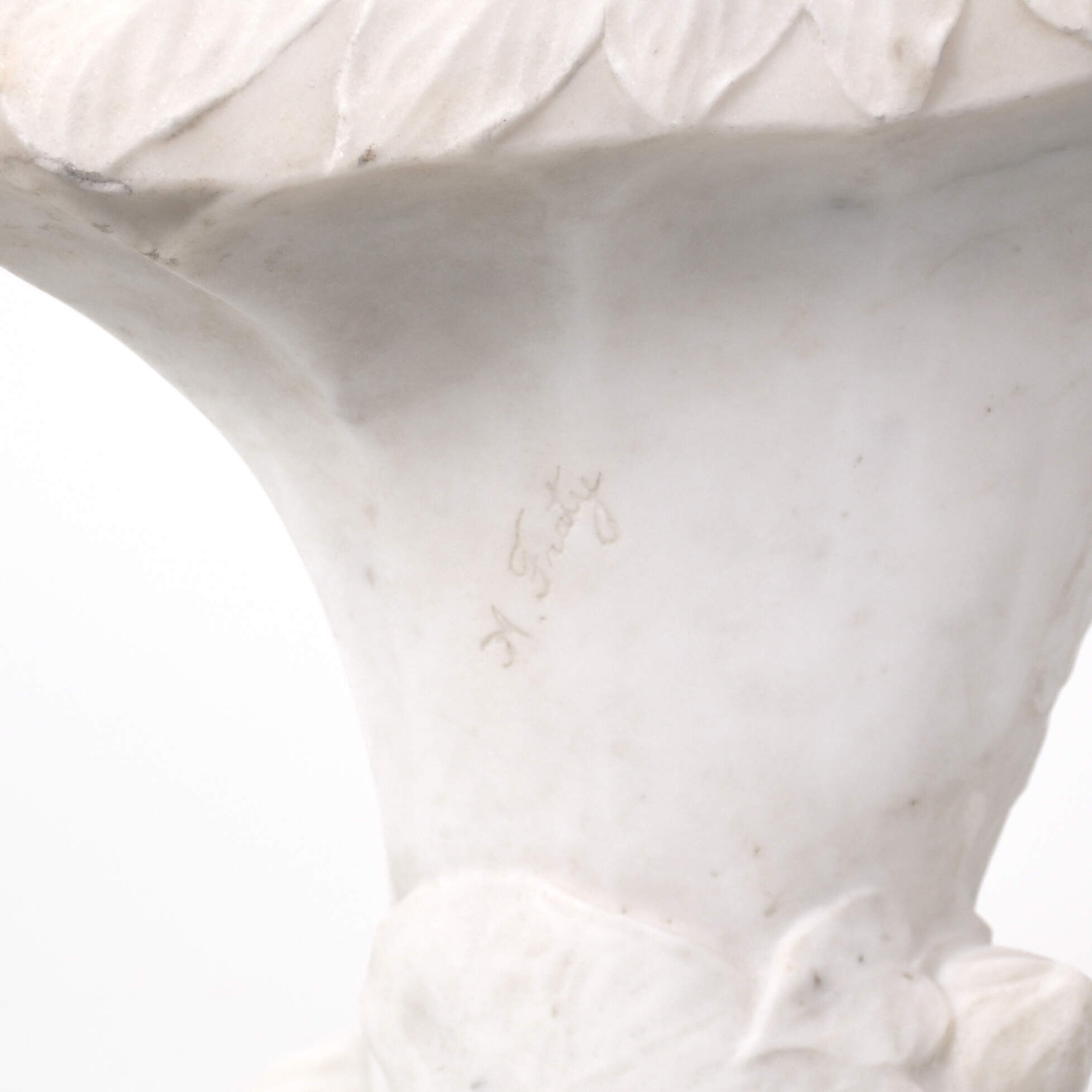 Antique Art Nouveau Signed A. Fraty Italian Alabaster Bust of Woman-6
