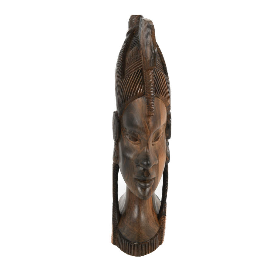 Antique African Carved Wooden Tribal Bust-2