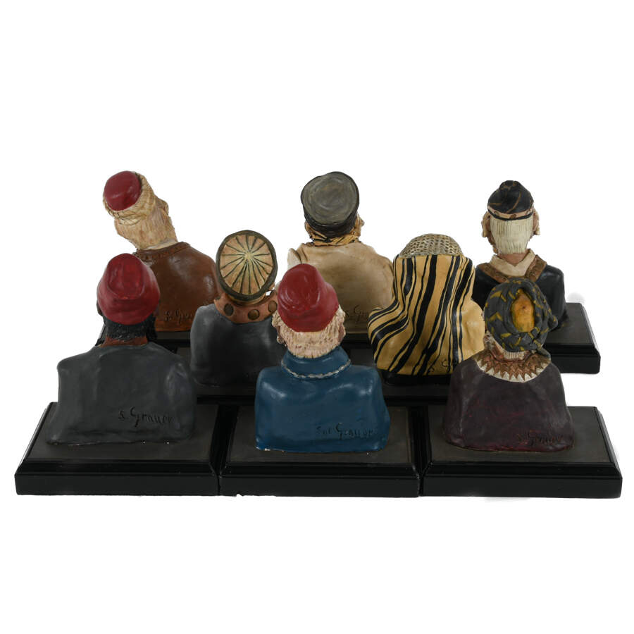 Lot of 8 Signed Clay Religious Men Busts-8