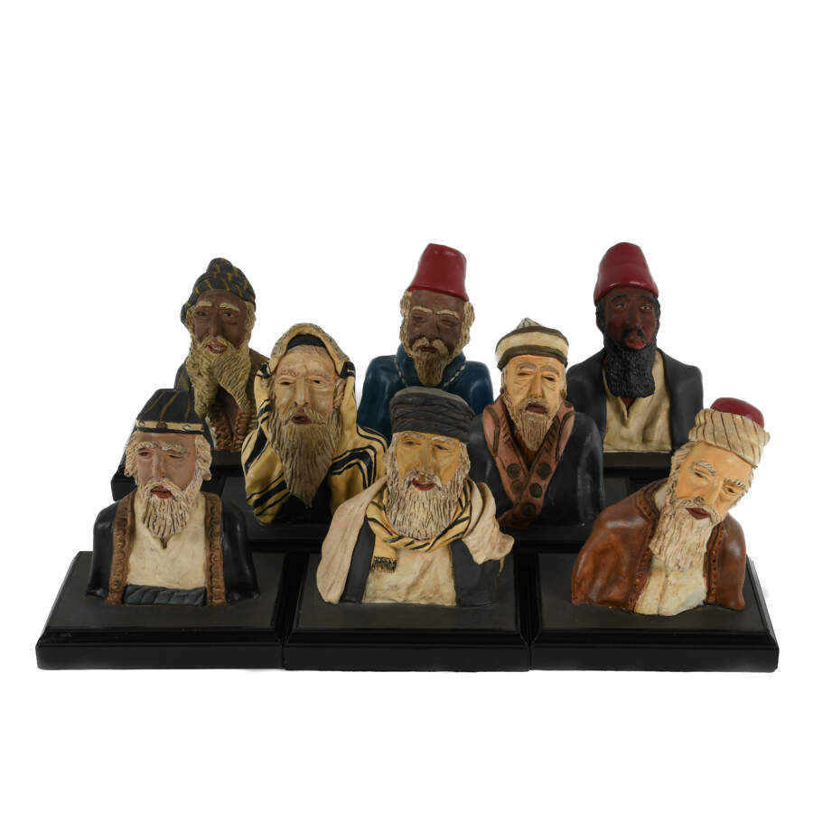 Lot of 8 Signed Clay Religious Men Busts-5