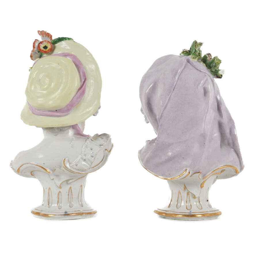Pair of Antique Edmé Samson et Cie Four Seasons Series Allegory Busts-3