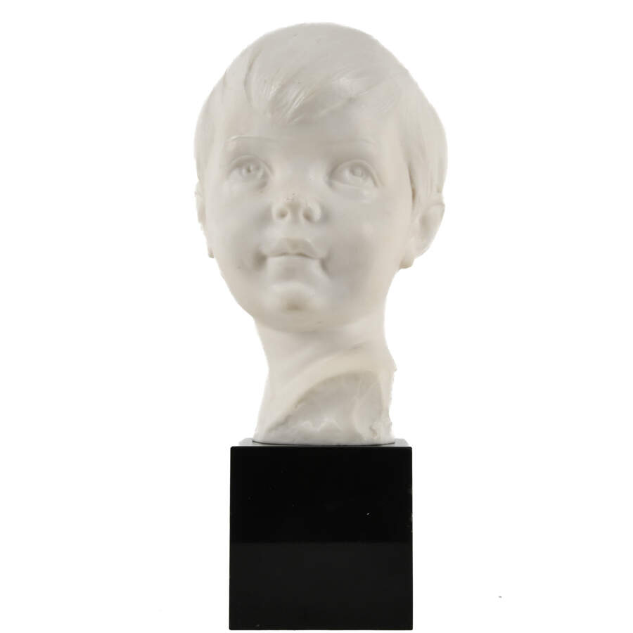 French Mix Composition Bust of a Young Boy on Base-6