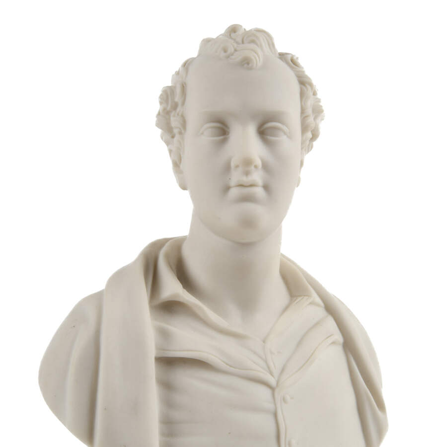 Victorian Miniature Parian Bust of Lord Byron-5