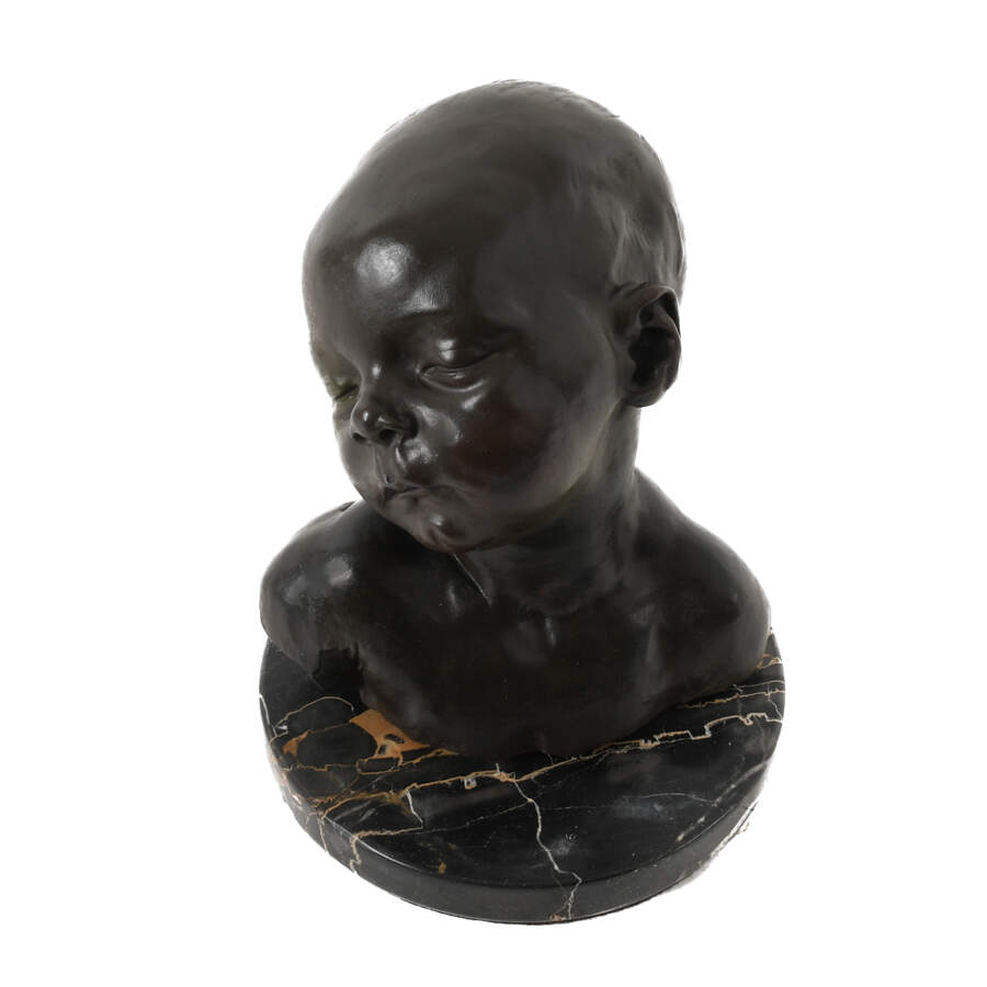 Ceramic Sculpture After Jean-Baptiste Dalou's "Head of a Sleeping Boy"-3