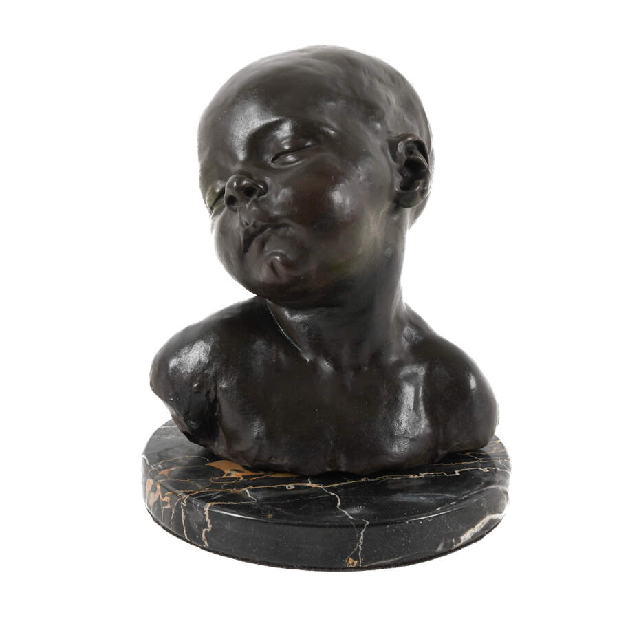 Ceramic Sculpture After Jean-Baptiste Dalou's "Head of a Sleeping Boy"-1
