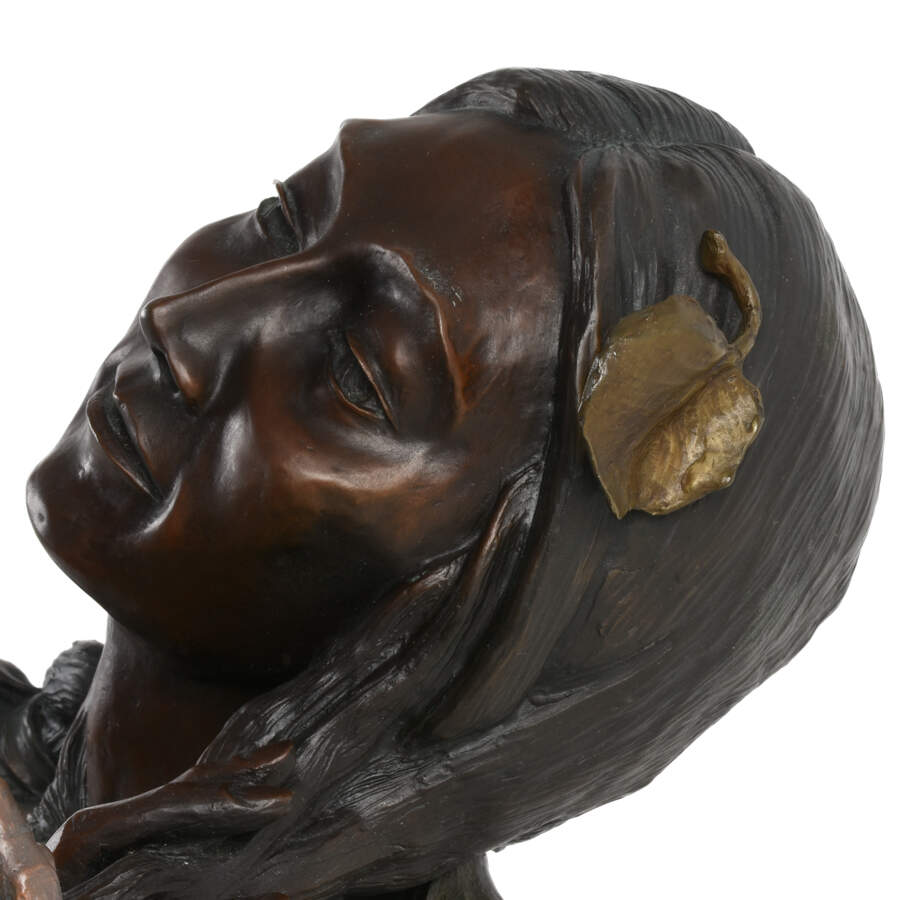 Rusty Phelps Signed Limited Number Untitled 1974 Bronze Bust-3