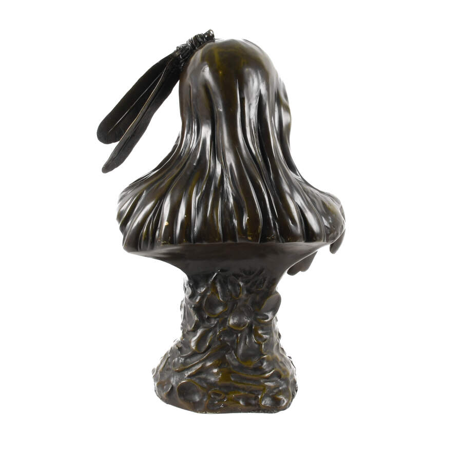 S. Keleiam Bronze Life-Size Bust of a Native American Warrior-6