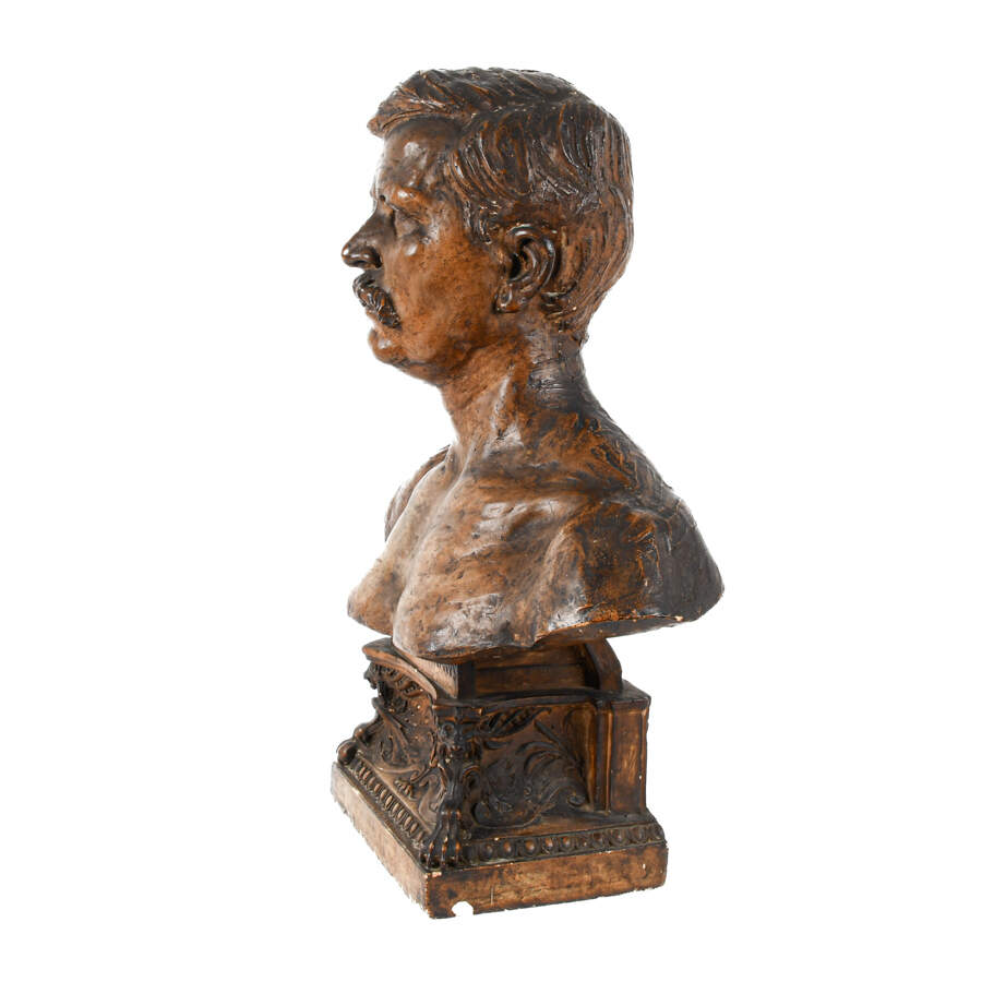 Antique Conrad Dressler "Stanley Africanvs" Plaster Bust-4