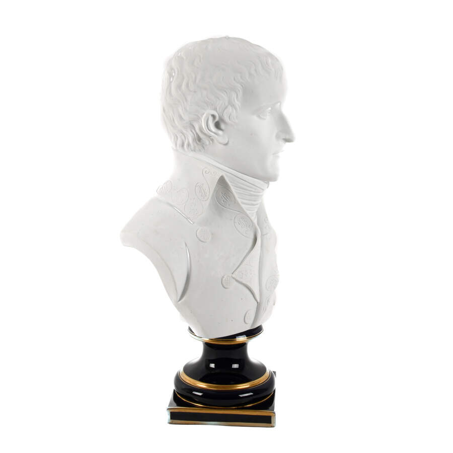 Sèvres-Style Porcelain Bisque of Young Napoleon on a Cobalt Pedestal Base-5