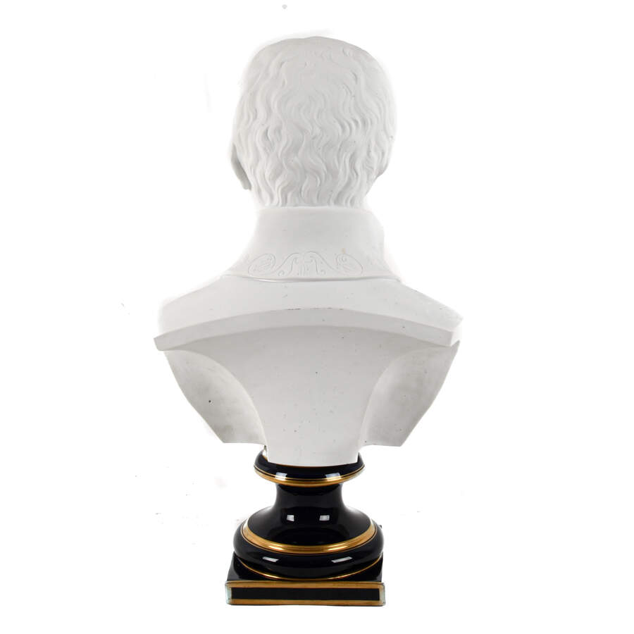 Sèvres-Style Porcelain Bisque of Young Napoleon on a Cobalt Pedestal Base-4