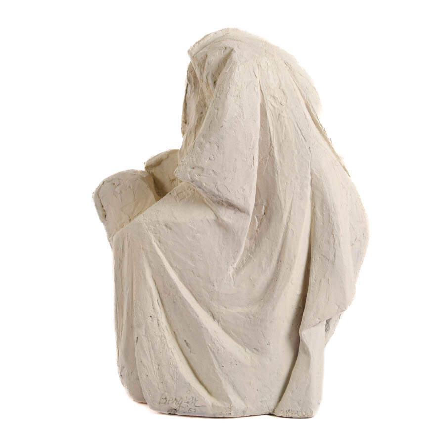 Mid-Century Modern Signed A. Bergier Plaster Bust of Moses-5