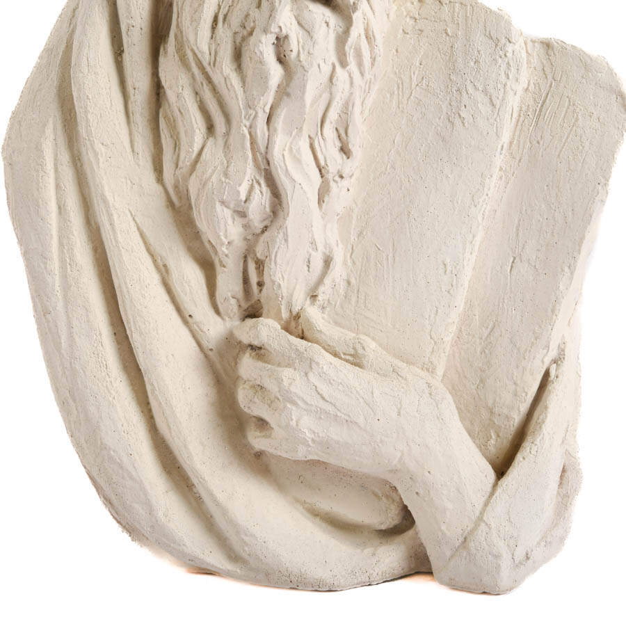 Mid-Century Modern Signed A. Bergier Plaster Bust of Moses-3