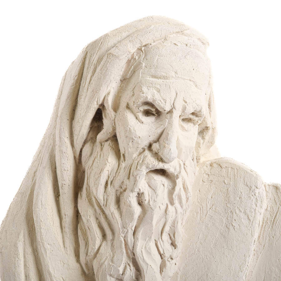 Mid-Century Modern Signed A. Bergier Plaster Bust of Moses-2