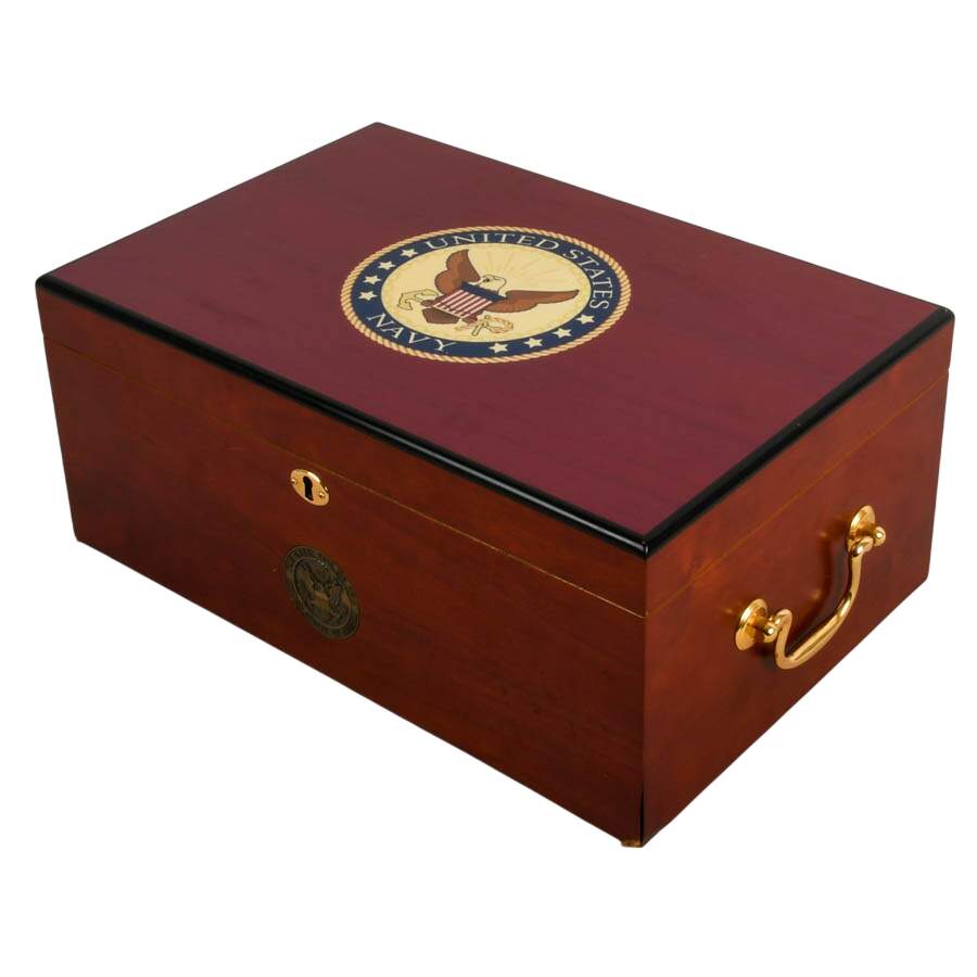 Cuban Crafters U.S. Navy Official American Emblems Humidor-2