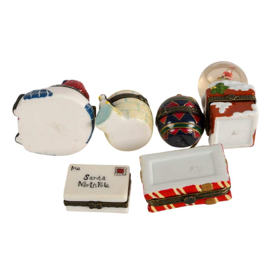 Six Christmas Porcelain Jewelry Boxes-7
