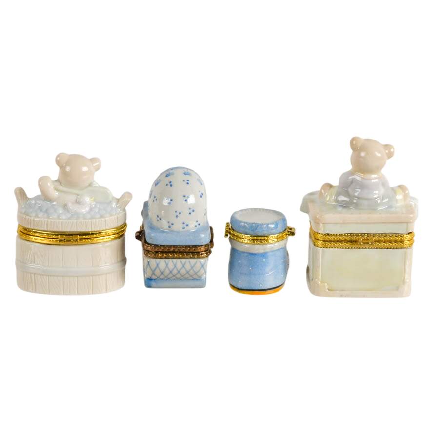 Four-Piece Porcelain Baby Boy Trinket Boxes-3