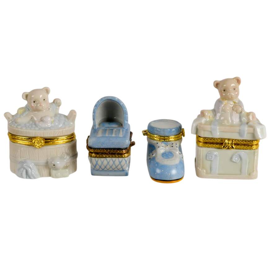 Four-Piece Porcelain Baby Boy Trinket Boxes-1