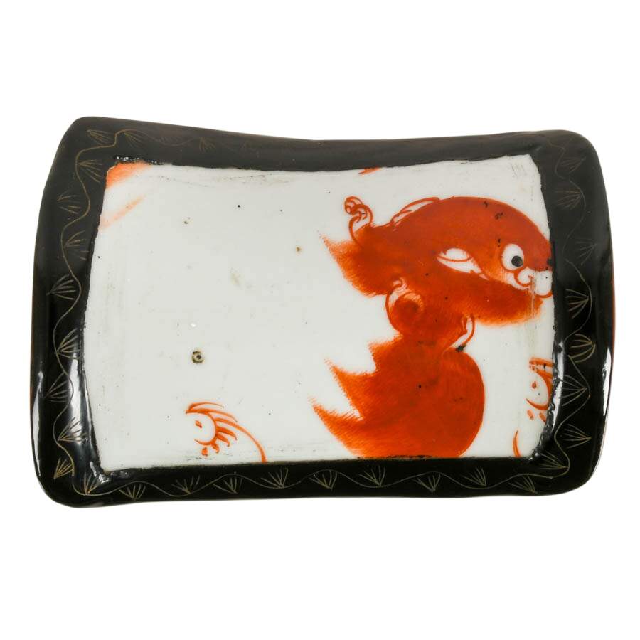 Mid-Century Chinese Black Lacquer Shard Box-2