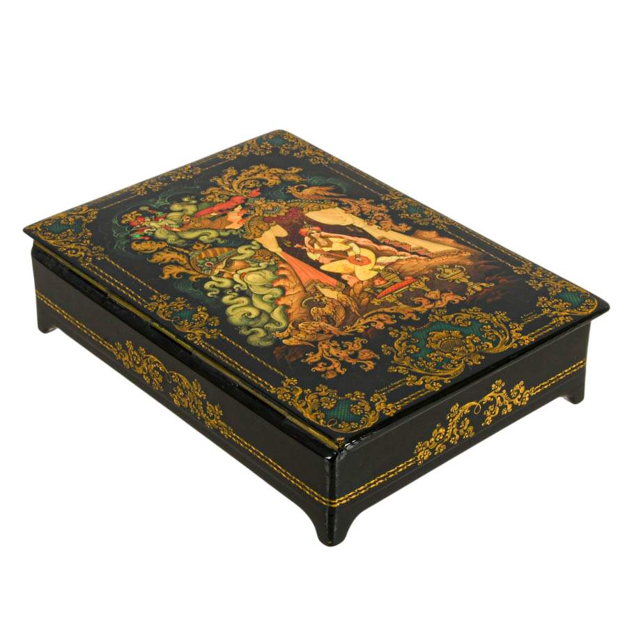 Russian Hand-Painted Lacquer Box Depicting Sadko-4