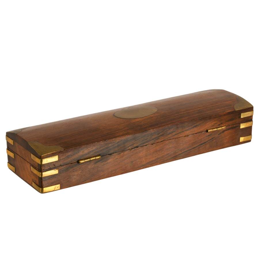 Mid-Century Indian Campaign-Style Wooden Storage Box-4