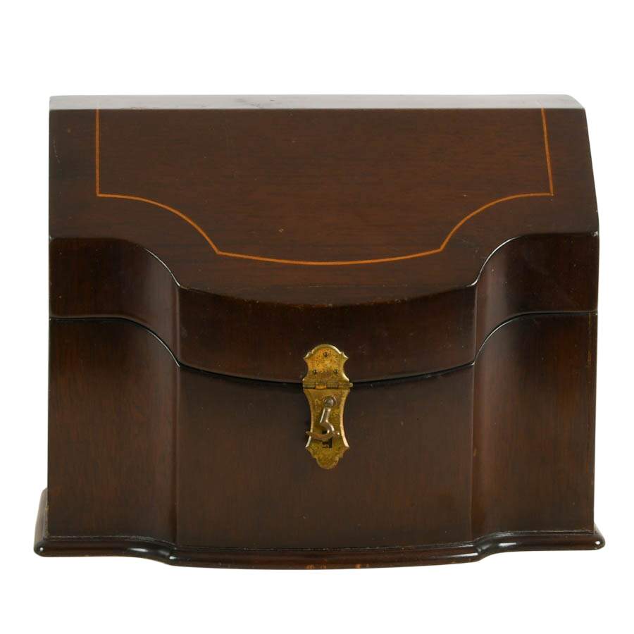 Antique George III Serpentine Front Knife Box-1