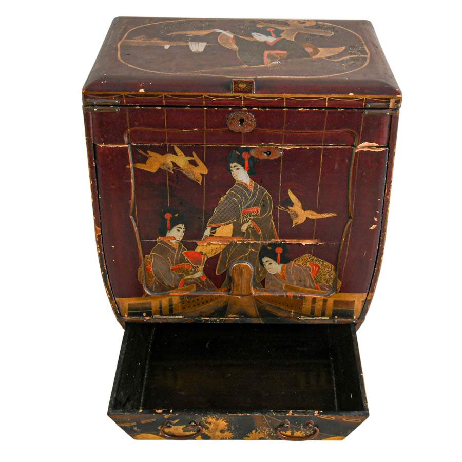 Japanese Meiji Period Lacquerware Kodansu Storage Cabinet-4