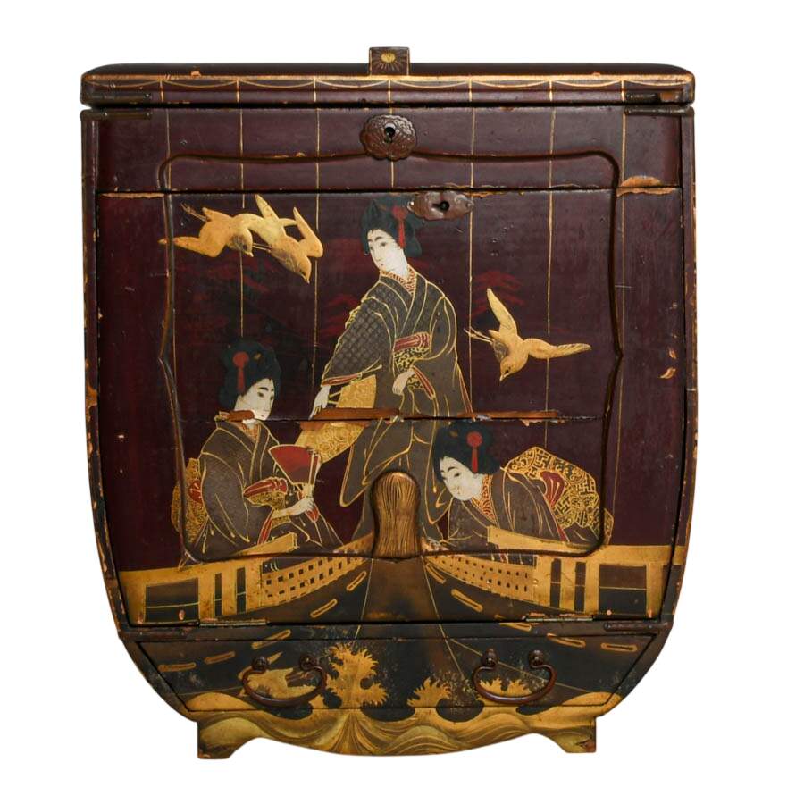 Japanese Meiji Period Lacquerware Kodansu Storage Cabinet-1