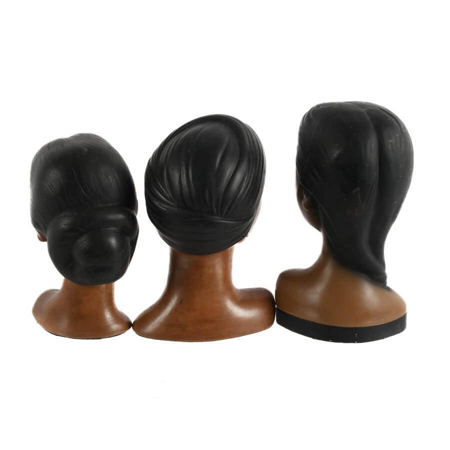 Grouping of Three Mid-Century Modern Chalkware Hawaiian Figural Bust-3