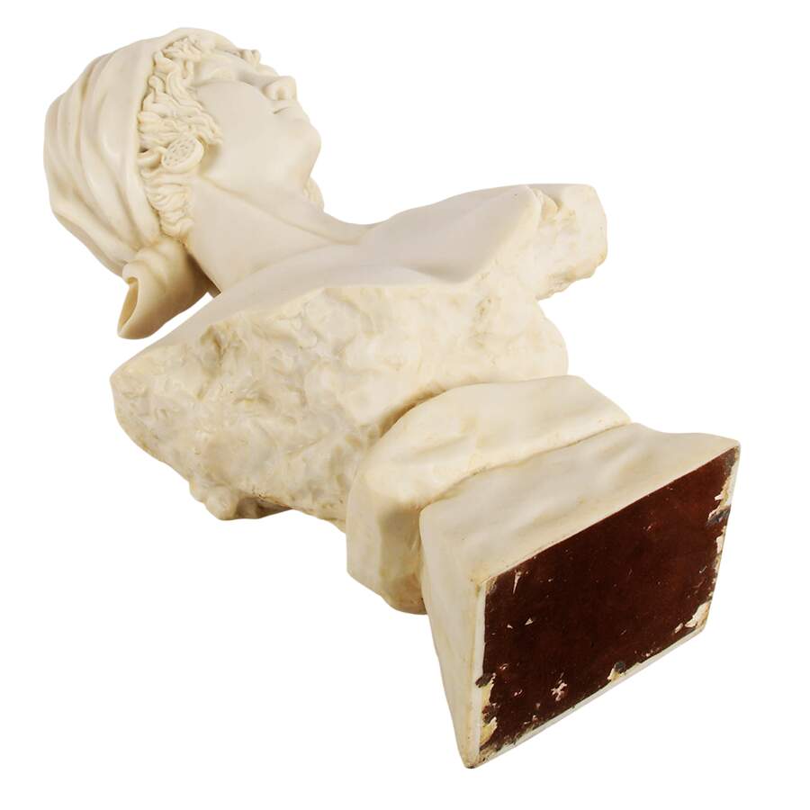 Large Alabaster-Style Resin Bust of Woman-9
