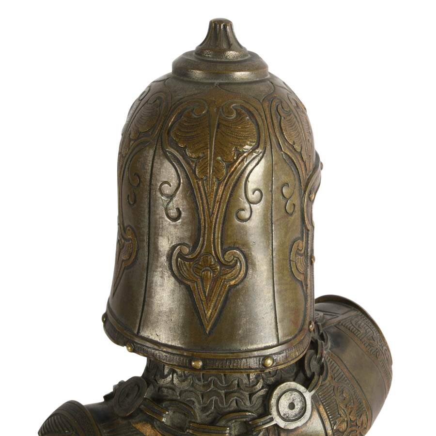 French Bronze Medieval Crusader Bust After Émile Guillemin-8