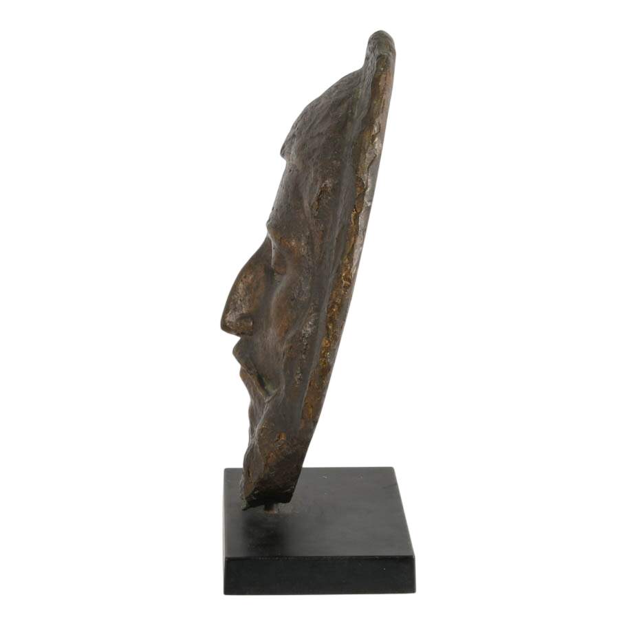 Death Mask of Aristotle Sculpture on Base After Paul Gauguin-4