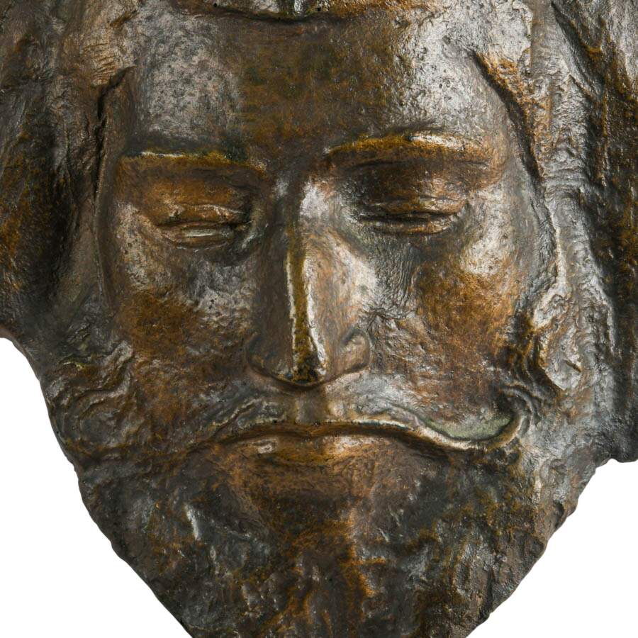 Death Mask of Aristotle Sculpture on Base After Paul Gauguin-2