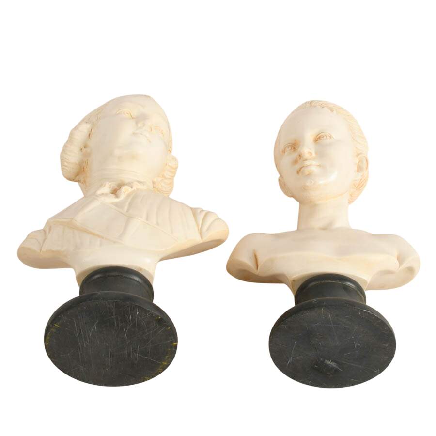 Matching Pair of French-Style Classical Resin Bust Sculptures-8