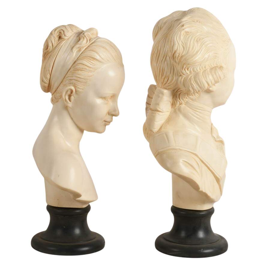 Matching Pair of French-Style Classical Resin Bust Sculptures-5