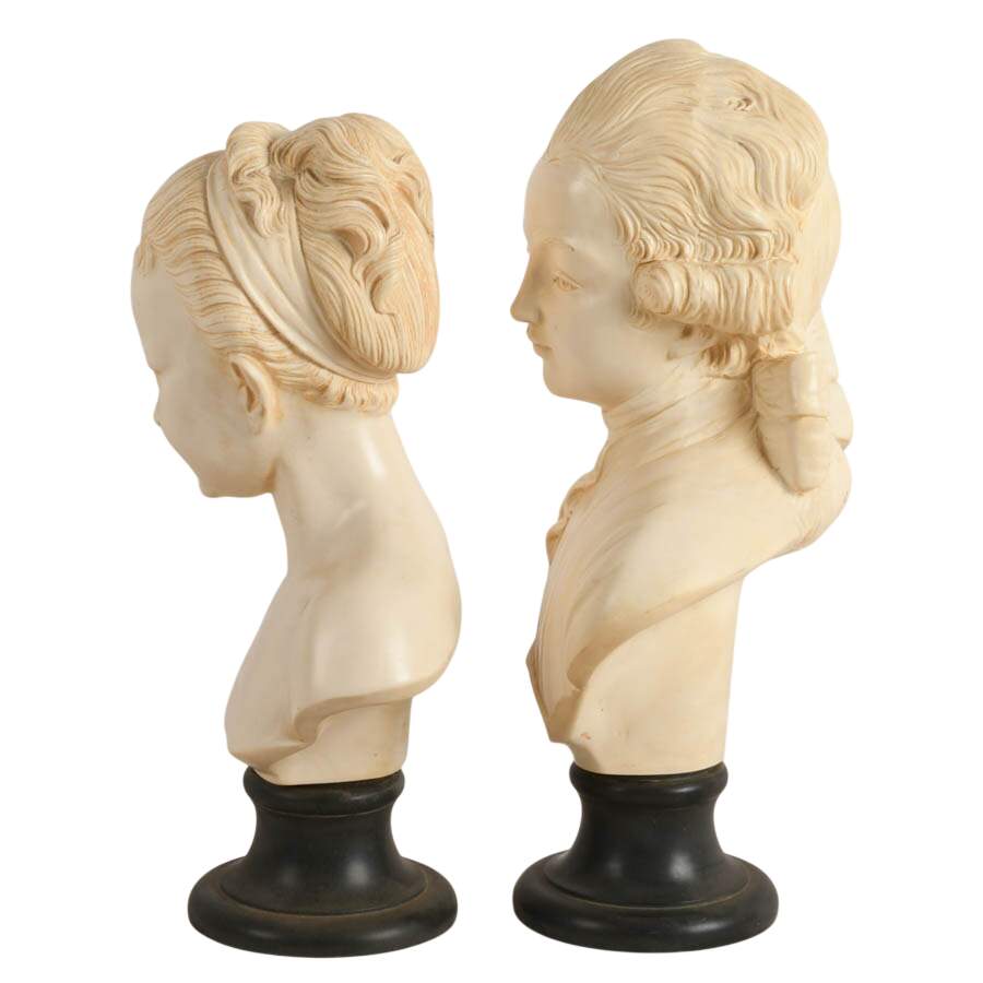 Matching Pair of French-Style Classical Resin Bust Sculptures-3