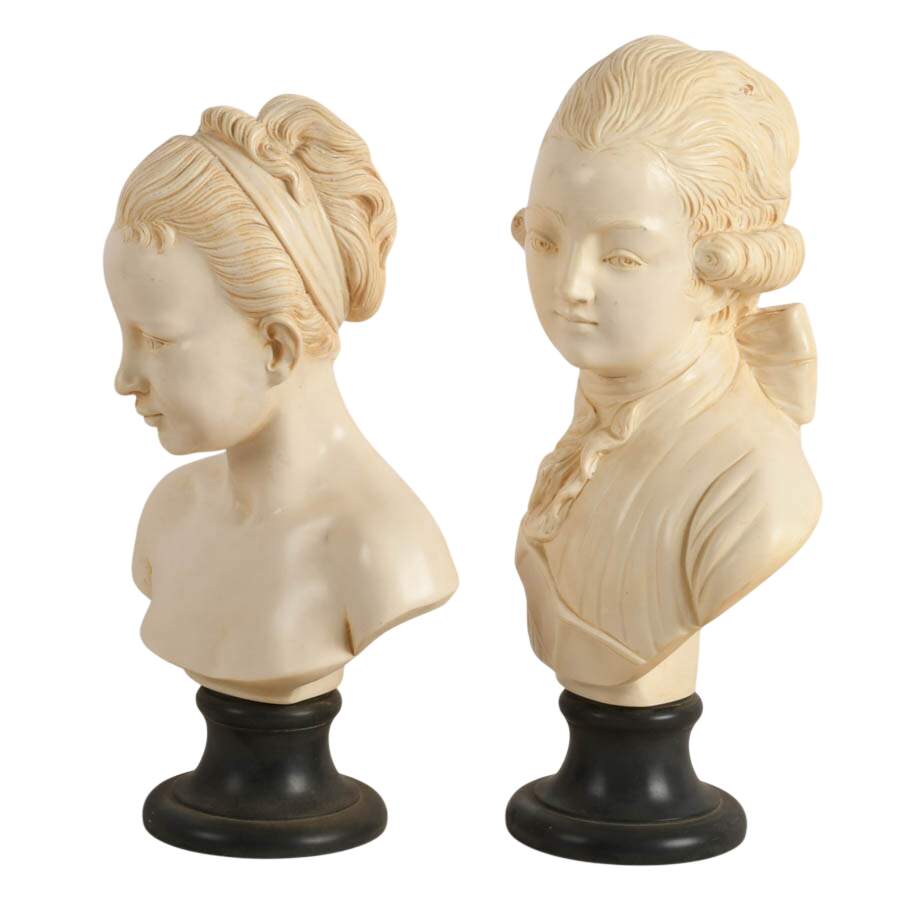 Matching Pair of French-Style Classical Resin Bust Sculptures-2