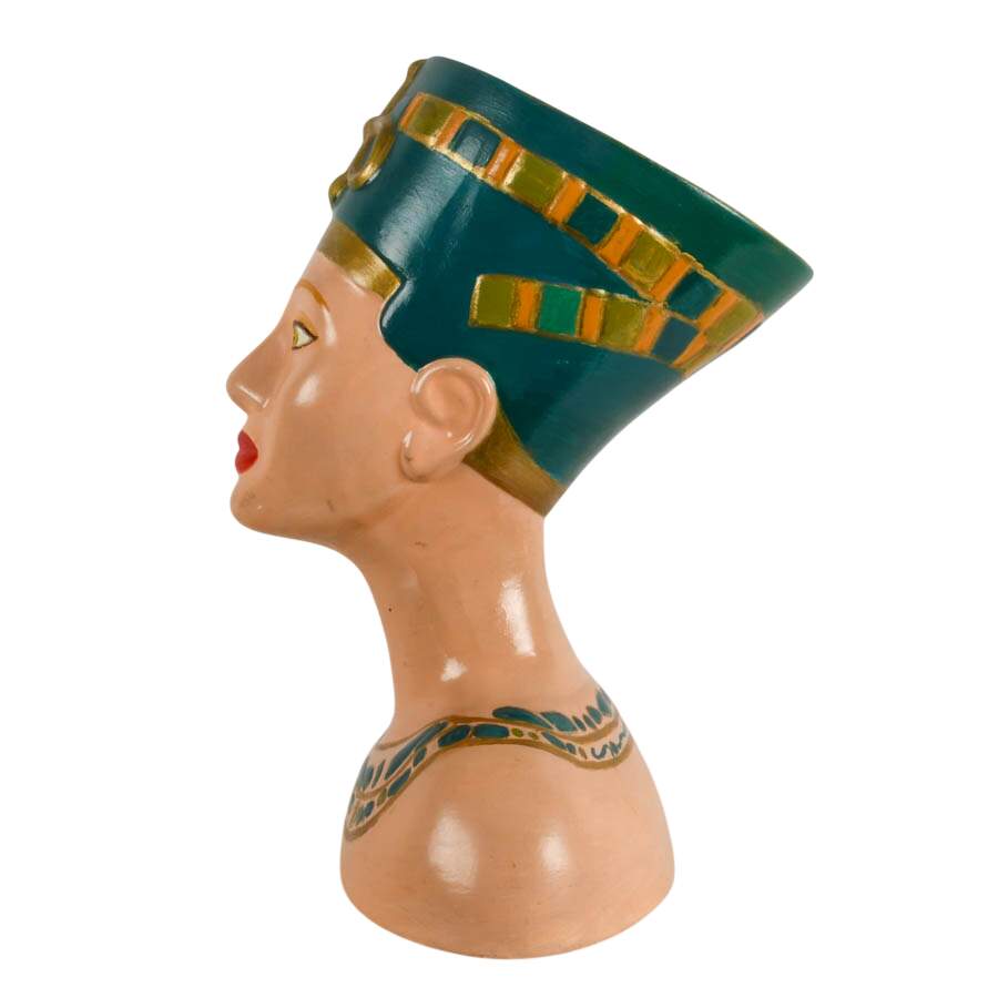 Hand-Painted Egyptian Queen Nefertiti Bust-3