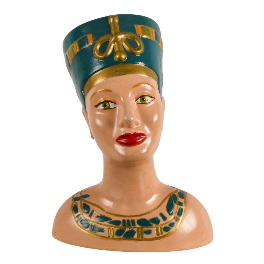 Hand-Painted Egyptian Queen Nefertiti Bust-1