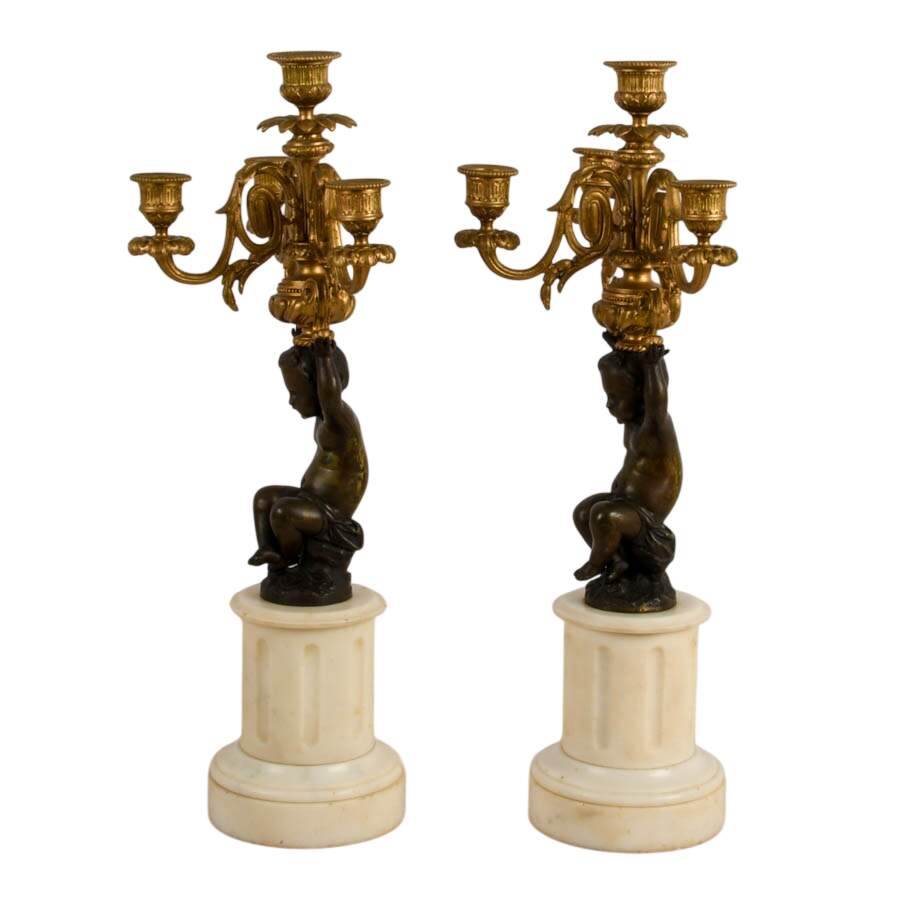 Pair of 19th-Century French Louis XVI-Style Candelabras-4