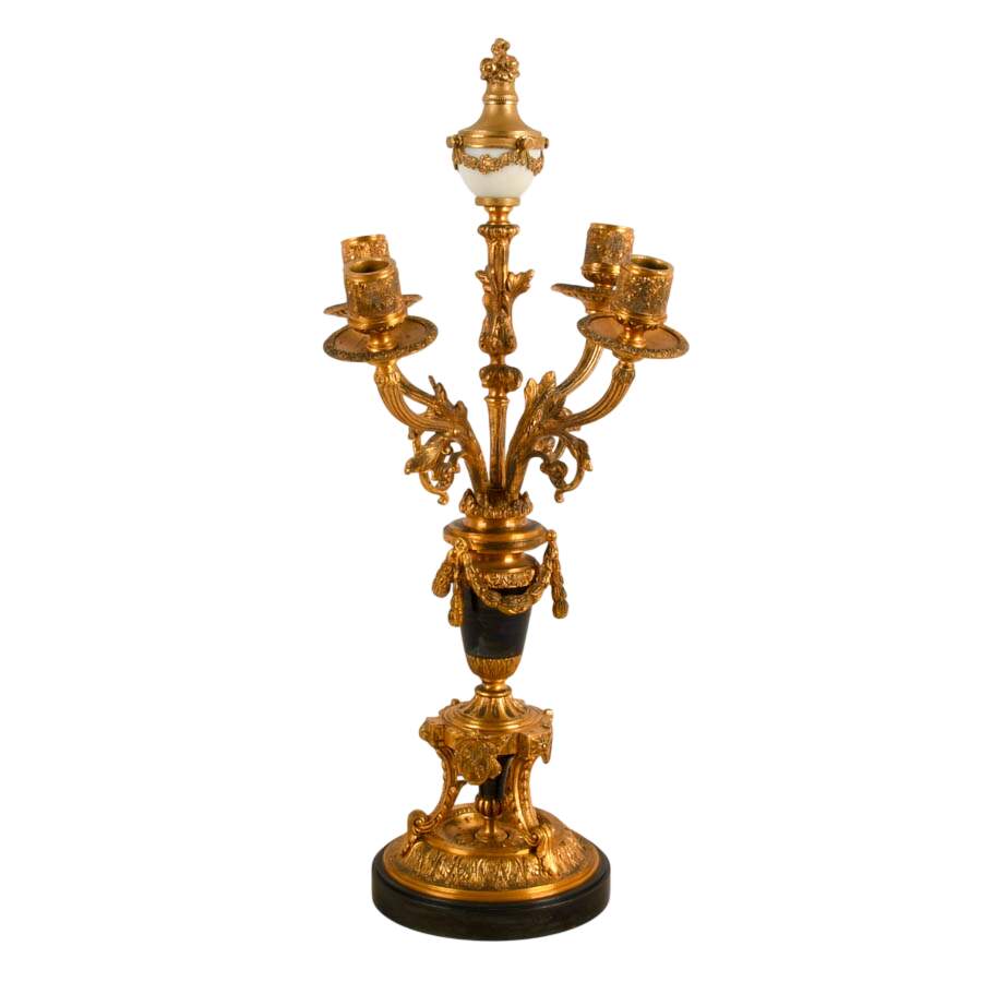 Antique French-Style Gilt Bronze Candelabra-1